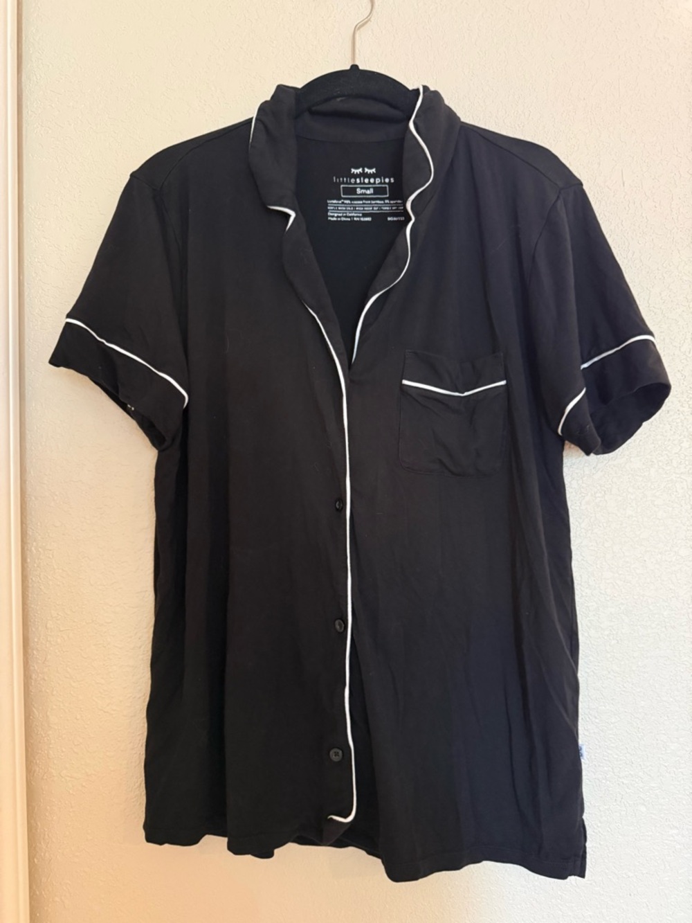 Little sleepies Black with Contrast Piping Women 3 piece PJ set - Picture 2 of 4